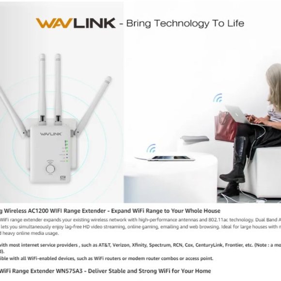 WiFi Range Extender - Signal Booster - Repeater w/ Ethernet Port - Dual Band - Picture 15 of 15